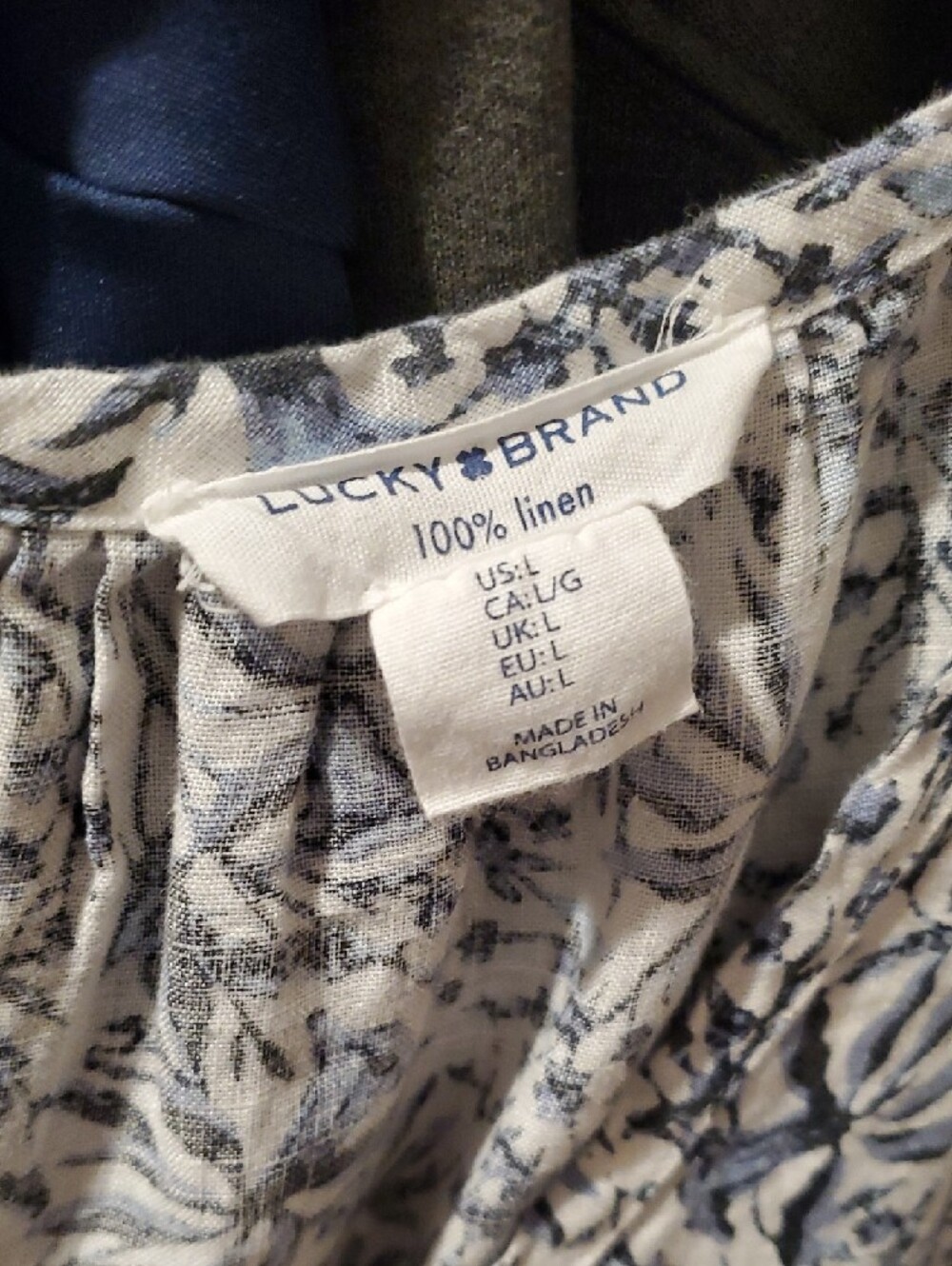Lucky Brand White Dress with Blue Floral Print - Picture 3 of 5
